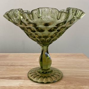 SOLD-Fenton Colonial Ruffled Glass Dish